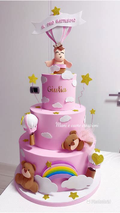 Torta Scenografica Battesimo Orsetti Bimba Cake Design Cake To