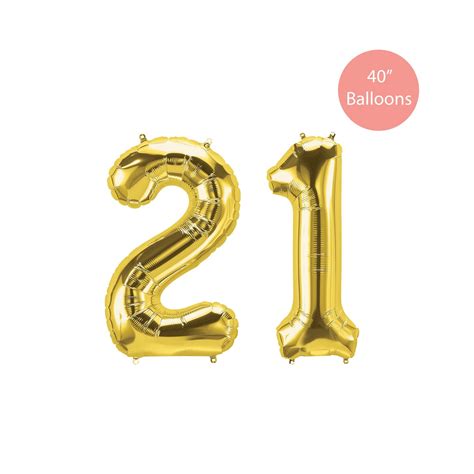 21 Number Balloon 21 Gold Balloon Gold 21 Jumbo Balloon Gold 21