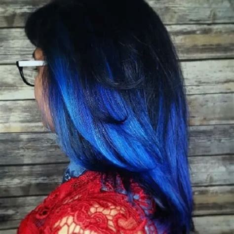 10 Inspiring Black Hair With Blue Tips Hairstylecamp