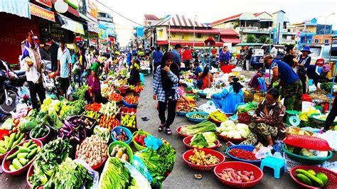 Cambodia Street Food Market Tour In Phnom Penh Fresh Food Vegetable