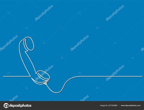 One Line Drawing Isolated Vector Object Phone Receiver Stock Vector By