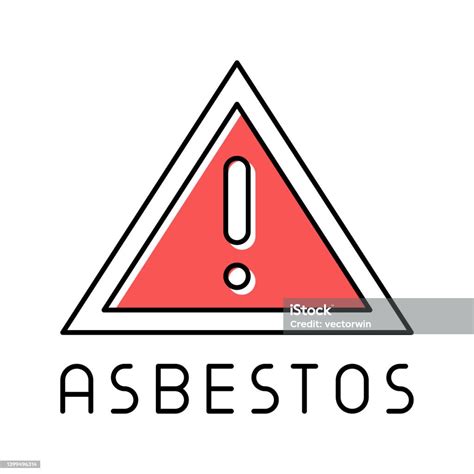 Danger Asbestos Color Icon Vector Illustration Stock Illustration