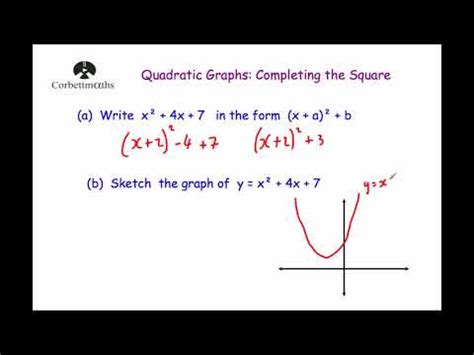 Quadratic Graphs: Completing the Square | Corbettmaths