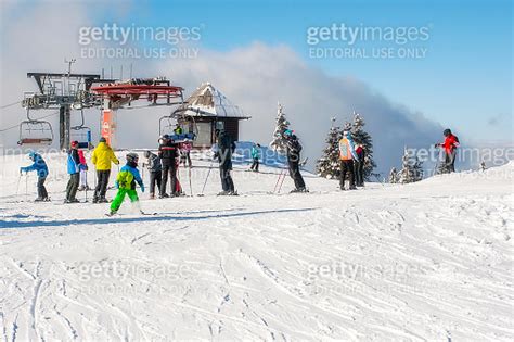 Ski Resort Kopaonik Serbia Ski Lift Slope People Skiing