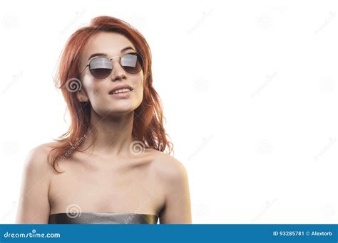 The Redhead Girl In Sunglasses Type 3 Stock Image Image Of Portrait