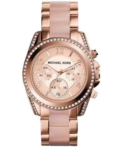 Michael Kors Watch Women S Rose Gold Plated Stainless Steel Bracelet