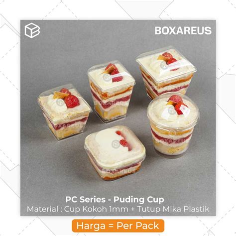 Jual Cup Puding Wadah Agar Jelly Gelas Plastik Dessert Cup Kotak Bulat