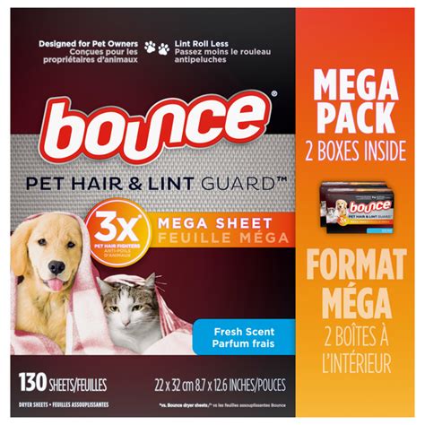 Save On Bounce Pet Hair And Lint Guard Fresh Scent Mega Dryer Sheets