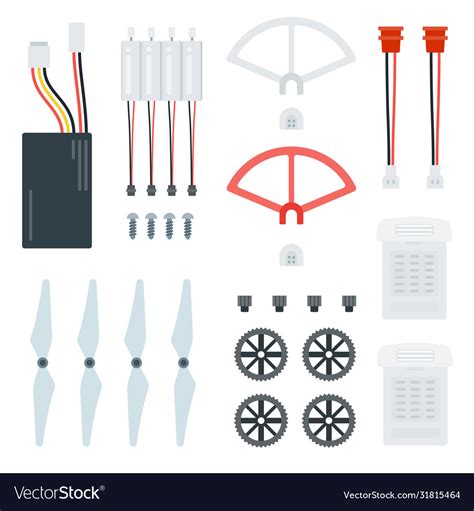 Drone Spare Parts Kit Royalty Free Vector Image