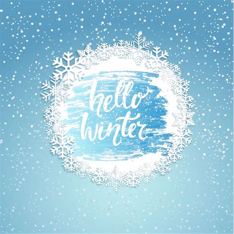 Premium Vector Hello Winter Greeting Card