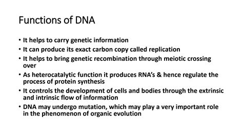 SOLUTION: Functions of dna rna - Studypool