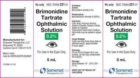 Brimonidine - FDA prescribing information, side effects and uses