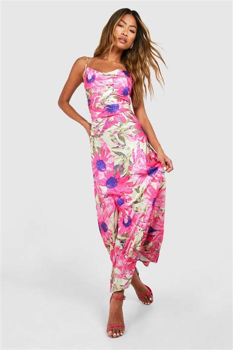 Floral Maxi Slip Dress Boohoo Uk