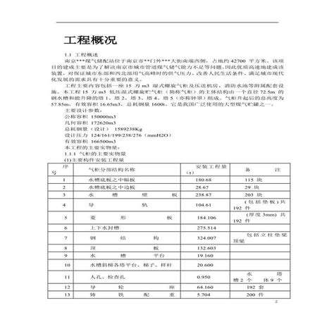 南京某煤气站钢结构气柜施工组织设计 pdf 施工文档 土木在线