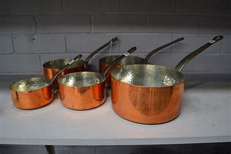 French Copper Saucepans Set Copper Metalware