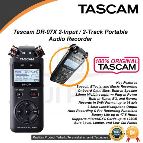 Jual Tascam DR 05X Stereo Handheld Digital Audio Recorder DR05 X