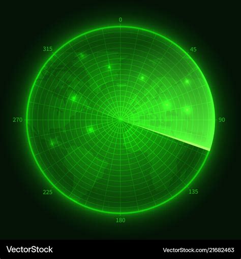 Green radar navy submarine sonar with aims Vector Image