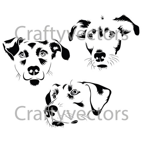 Mixed Breed Dog Mutt Portraits Vector File Svg Etsy