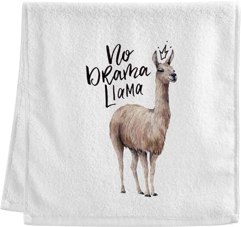 Dreamtimes No Drama Llama Hand Towels White Bath Towels Soft Absorbent