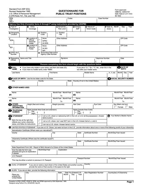 Sf85 Sf85p Questionnaire Usps Fill Online Printable Fillable Blank Pdffiller