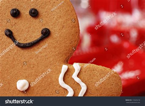 Fun Holiday Image Smiling Gingerbread Man Stock Photo 110325218