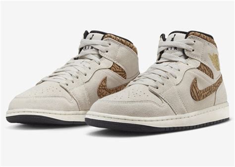 Air Jordan Mid Se Brown Elephant Print Dz Release Date