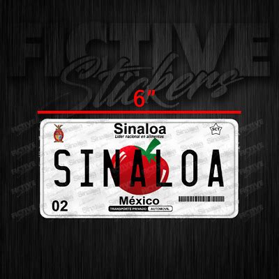 Sinaloa License Plate Placa Novelty Vinyl Sticker 6 FREE SHIPPING