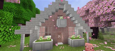 Aesthetic Cherry Blossom House Tutorial Minecraft Minecraft Casas