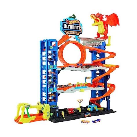 Hot Wheels Coffret Jeu De Construction City Garage Ultime Avec Vo