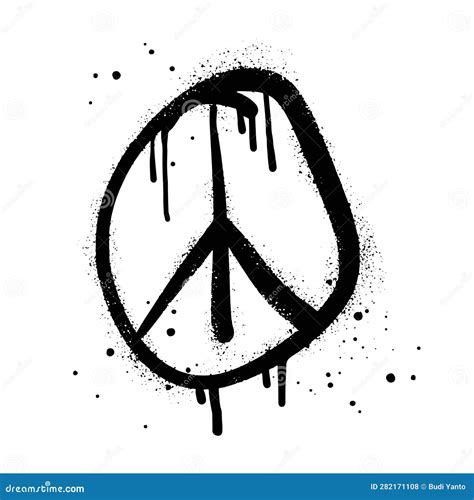 Peace Symbol Graffiti Spray Painted Wall Stock Illustrations 5 Peace