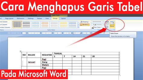 Cara Menghapus Salah Satu Garis Tabel Di Microsoft Word YouTube