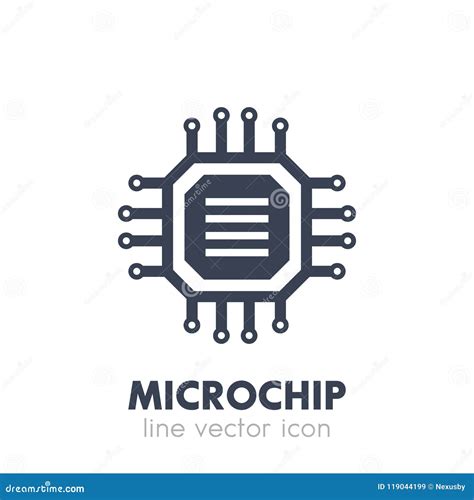 Chipset Microchip Icon On White Stock Vector Illustration Of