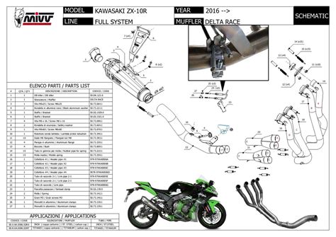 Mivv Full Exhaust Kit Racing Delta Race F Titan C Kawasaki Zx R