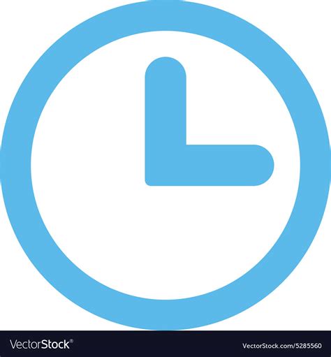 Clock Flat Blue Color Icon Royalty Free Vector Image