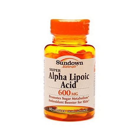 Sundown Naturals Super Alpha Lipoic Acid 600 Mg Capsules 60 Ea 6 Pack