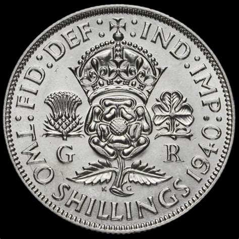 George Vi Silver Two Shilling Coin Florin Aef Ef