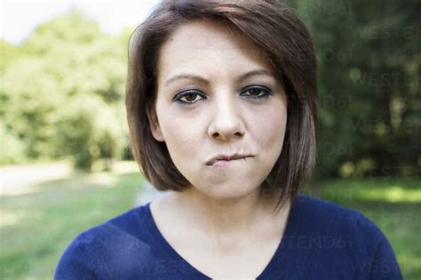 Portrait Of Angry Woman Stock Photo