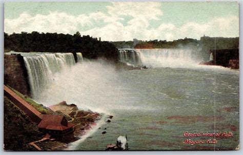 Vtg Niagara Falls New York Ny General View Of Falls S Old Card