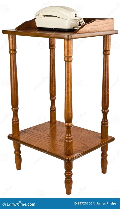 Oak Telephone Stand Table Furniture Stock Photo - Image: 14725700