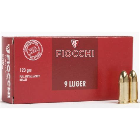 BALAS FIOCCHI CAL 9X19 mm PARABELLUM PUNTA FMJ 115 GRAINS Armería