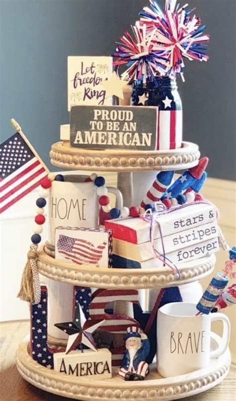 Diy Patriotic Tiered Tray Decor Ideas To Decorate Your Home This