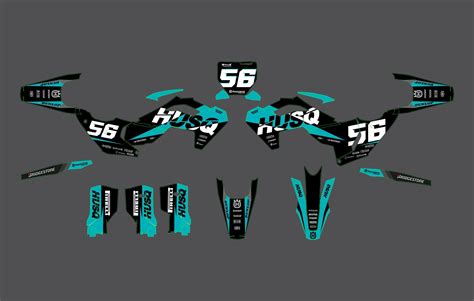 Husqvarna TC FC 2023 2024 Graphic Kit Cyan Text 2 Kitdeco Moto Fr