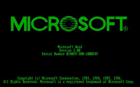 Winworld Microsoft Word 3x Dos