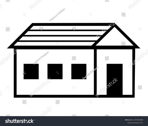 House Icon Illustration Black White Monochrome Stock Vector (Royalty Free) 2197594389 | Shutterstock