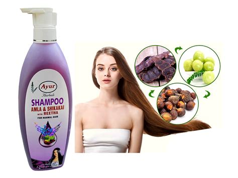 Herbal Shampoo Ayur Amla Shikakai With Reetha Ph Balanced 500ml Made