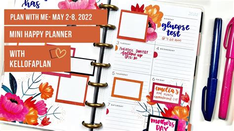 Plan With Me Mini Happy Planner May 2 8 2022 Youtube