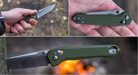 Ganzo Knives Firebird Green G Handle C Dp Plain Folding Blade