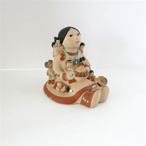 Vintage Teissedre Story Teller Pottery Statue Native American