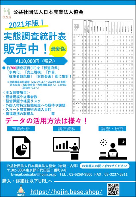 【8月8日】2021農業法人白書を公表しました。｜公益社団法人 日本農業法人協会