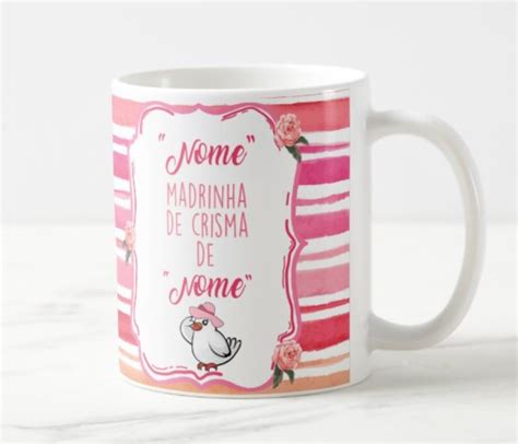 Caneca Madrinha De Crisma Personalizada Nome Elo